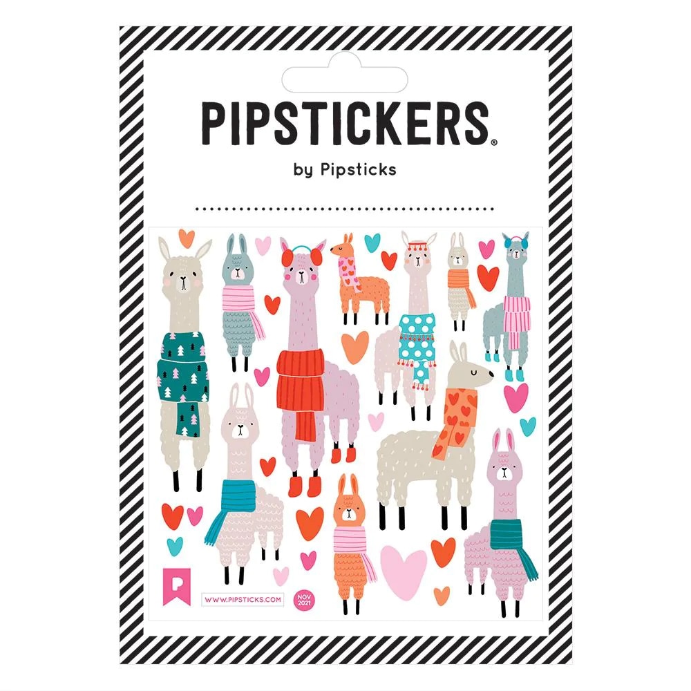 Pipsticks, Stickers, Art & School, 4x4-In, 686022, Fuzzy Llamas